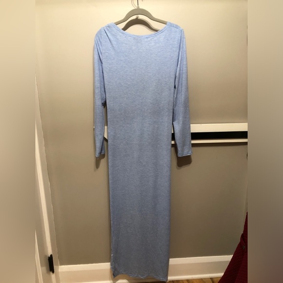 Absolute & Faith NWT Heather Blue Jersey Wrap Dress with Slit Leg, Size Medium - Picture 3 of 3